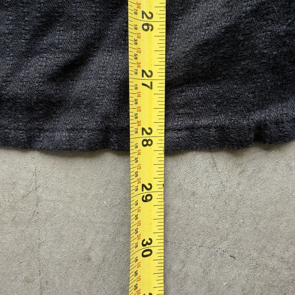 Flax Womens 3G Top Tunic Shirt Babydoll Lagenlook 100% Linen Button Front Black - Picture 6 of 7